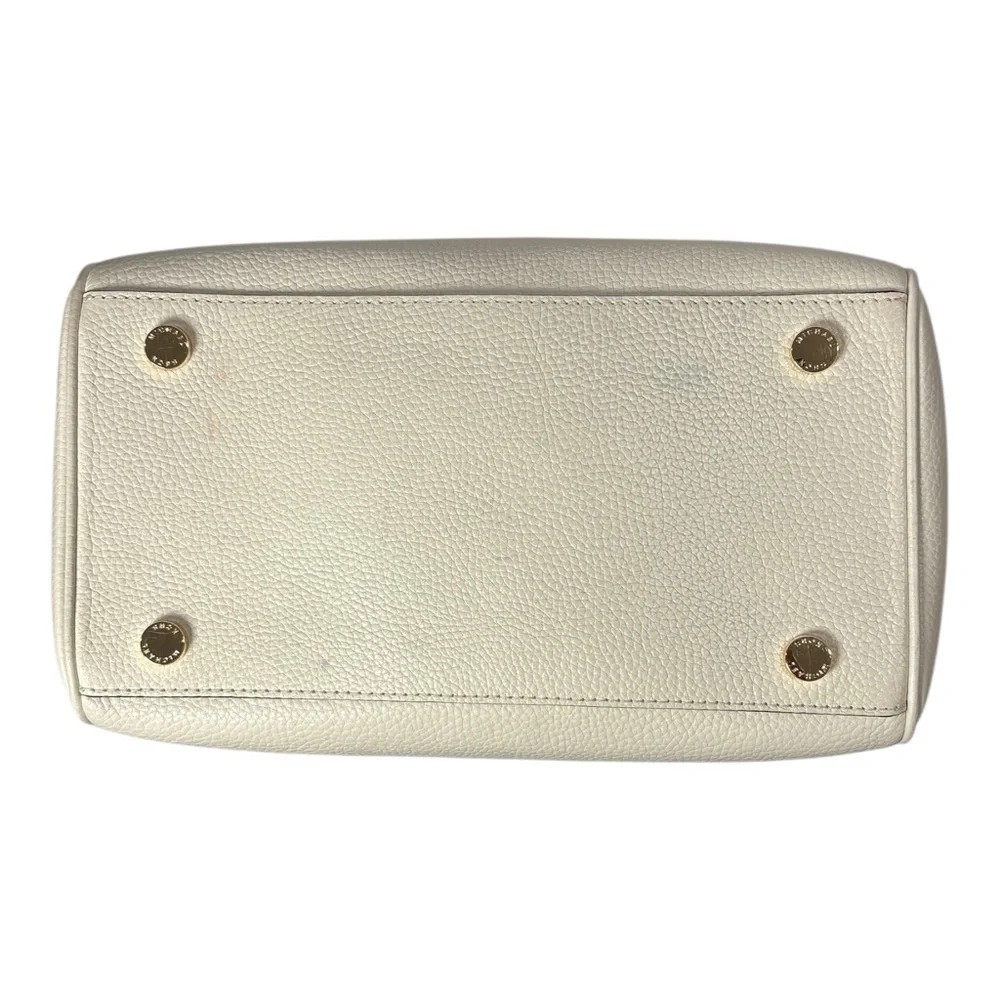 NWT Michael Kors Aria Medium Satchel Ecru Cream Pebbled Leather Purse Handbag - Picture 7 of 10